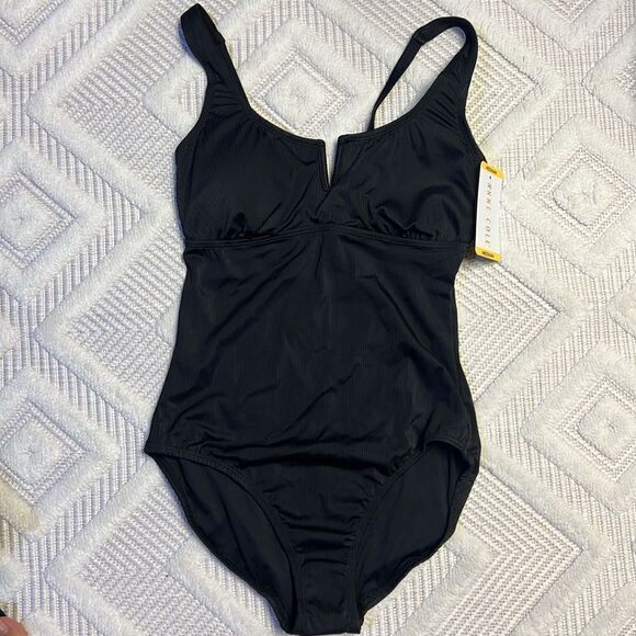 Anne Cole - Square Neck Ribbed Texture One Piece Swimsuit - Picture 4 of 8